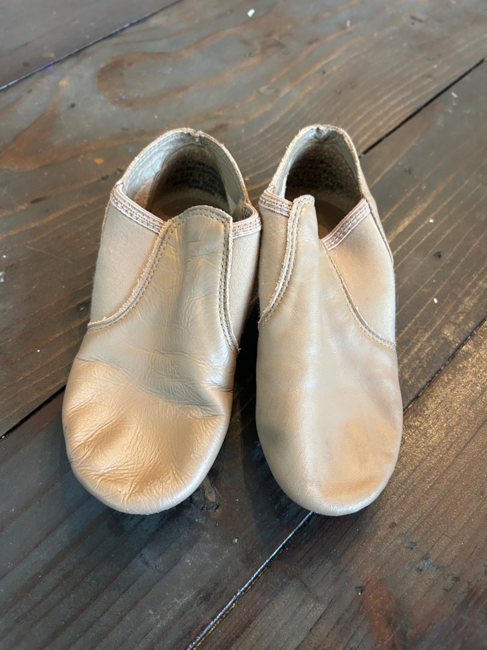 Capezio Kids Slip-On Leather Jazz Dance Shoes - Tan